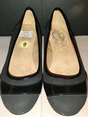 LIFE STRIDE Comfort Black Patent Slip On Shoes Womens Size 8M